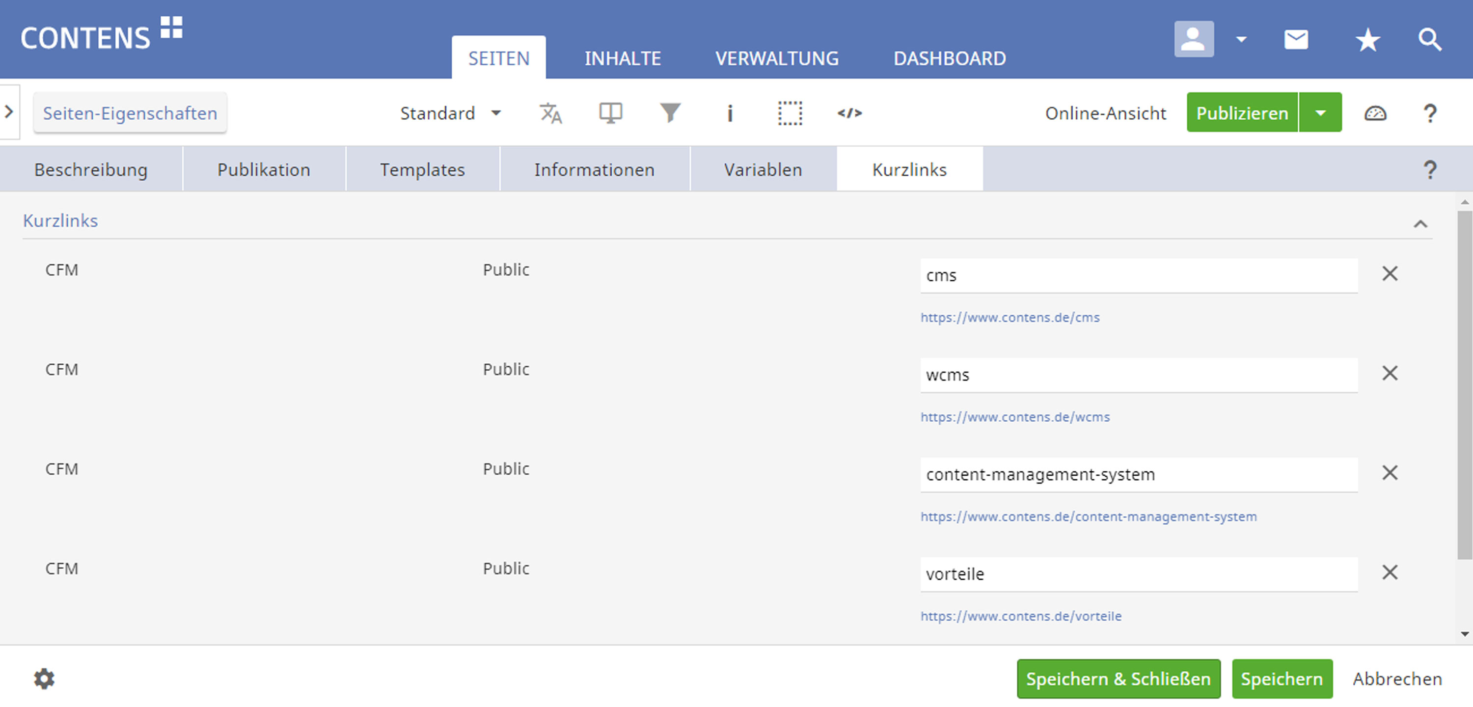 Shortlink functionality