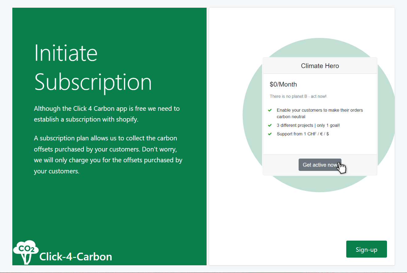 Click-4-Carbon onboarding step 3