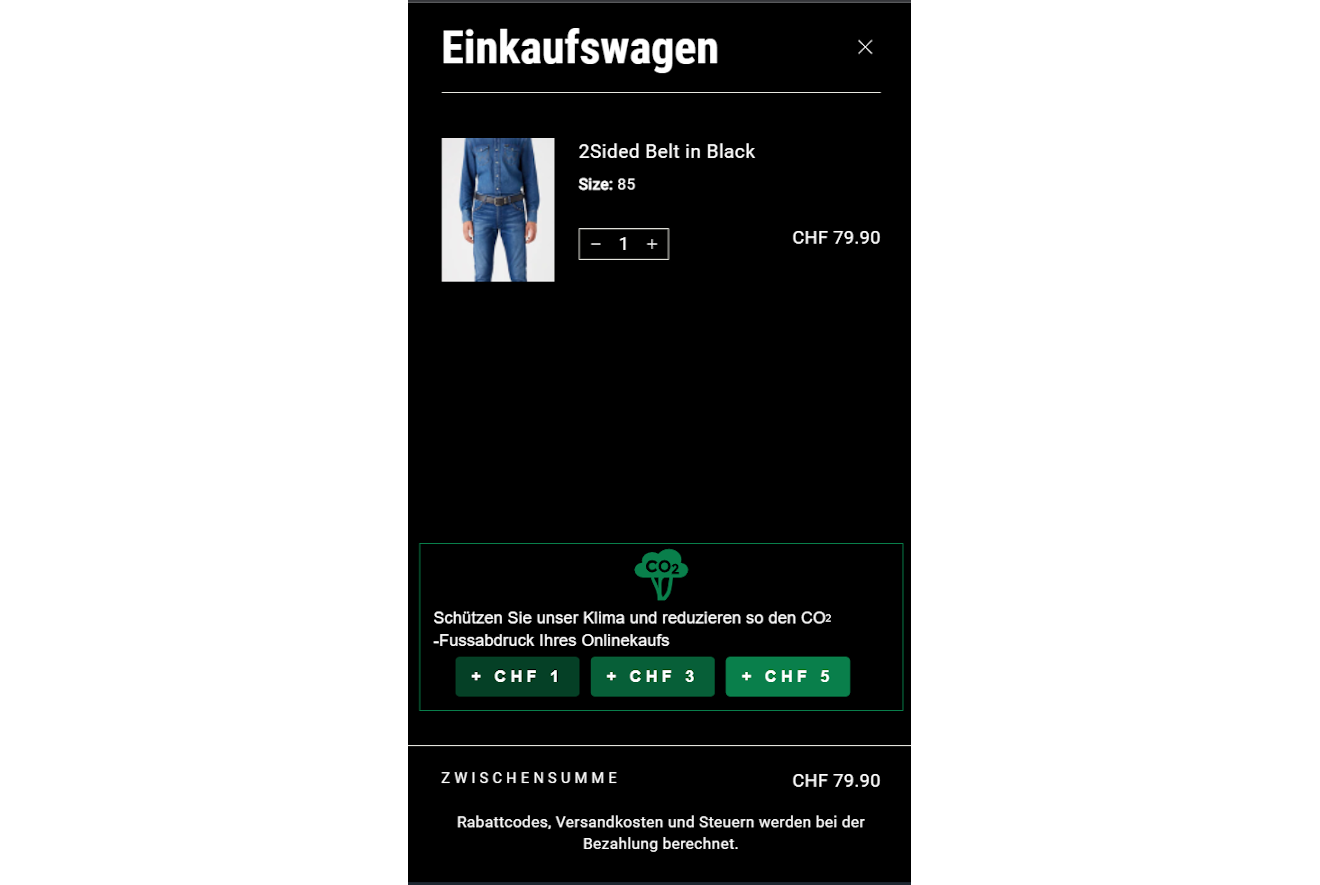 Click-4-Carbon drawer styled widget